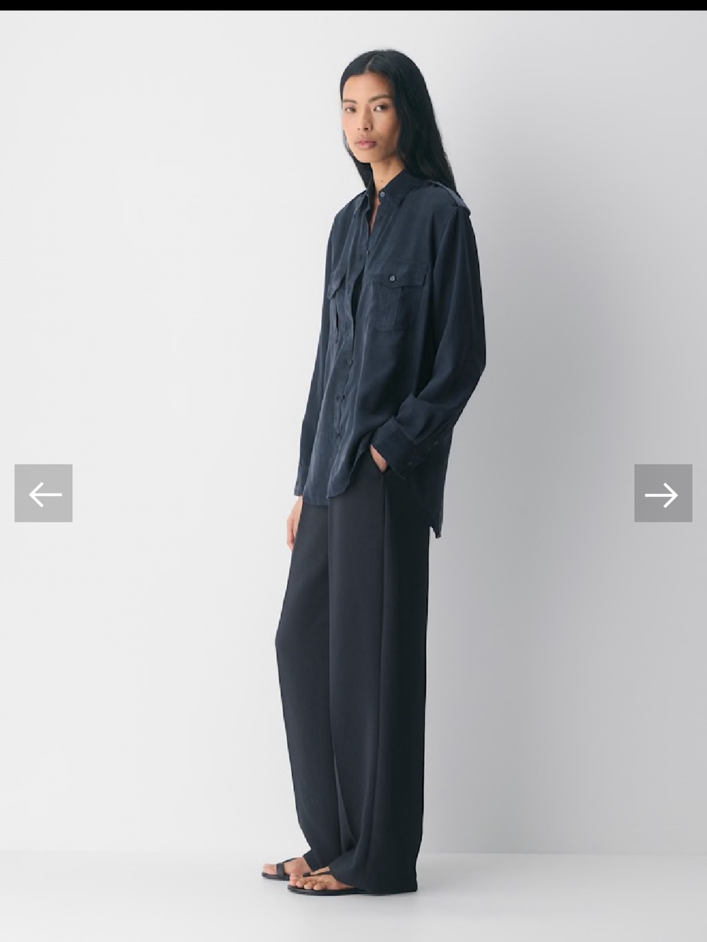 Wilfred Wide Leg Effortless Black crepette Trousers - Picture 2 of 12